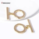 14K Plated Brass OT Clasps for DIY Jewelry Making, Big Size Toggle Clasps