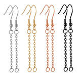 20pcs Stainless Steel Chain Earrings Hooks Wire Ear Hooks Connectors