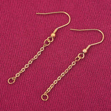 20pcs Stainless Steel Chain Earrings Hooks Wire Ear Hooks Connectors