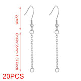 20pcs Stainless Steel Chain Earrings Hooks Wire Ear Hooks Connectors