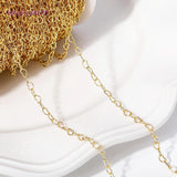 18K Plated Brass Heart Chain for Jewelry Making