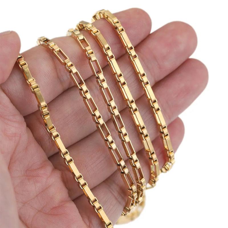 1 Meter Stainless Steel Rectangle Box Chains Long Oval Link Chain