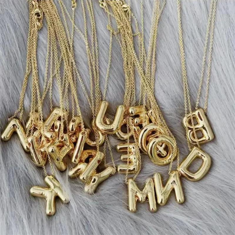 Stainless Steel Letter Necklace Women's Pendant Large Letter Sweater Chain