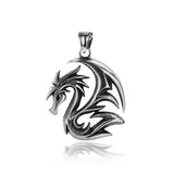 Hollow Flame Dragon Pendant Punk Stainless Steel Necklace