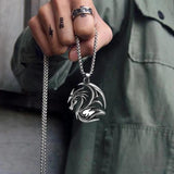 Hollow Flame Dragon Pendant Punk Stainless Steel Necklace