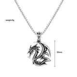 Hollow Flame Dragon Pendant Punk Stainless Steel Necklace