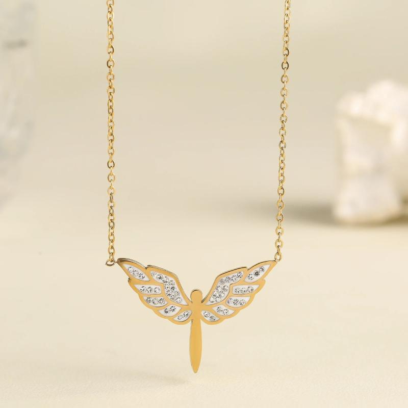 Angel Wings Pendant Titanium Steel Necklace Female Hot Selling