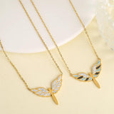Angel Wings Pendant Titanium Steel Necklace Female Hot Selling