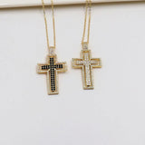 Cross Pendant Necklace with Zircon Inlay Copper Classic