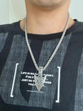 Stainless Steel Viking Rune Pendant Anchor Style Chain Necklace For Men
