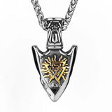 Stainless Steel Viking Rune Pendant Anchor Style Chain Necklace For Men
