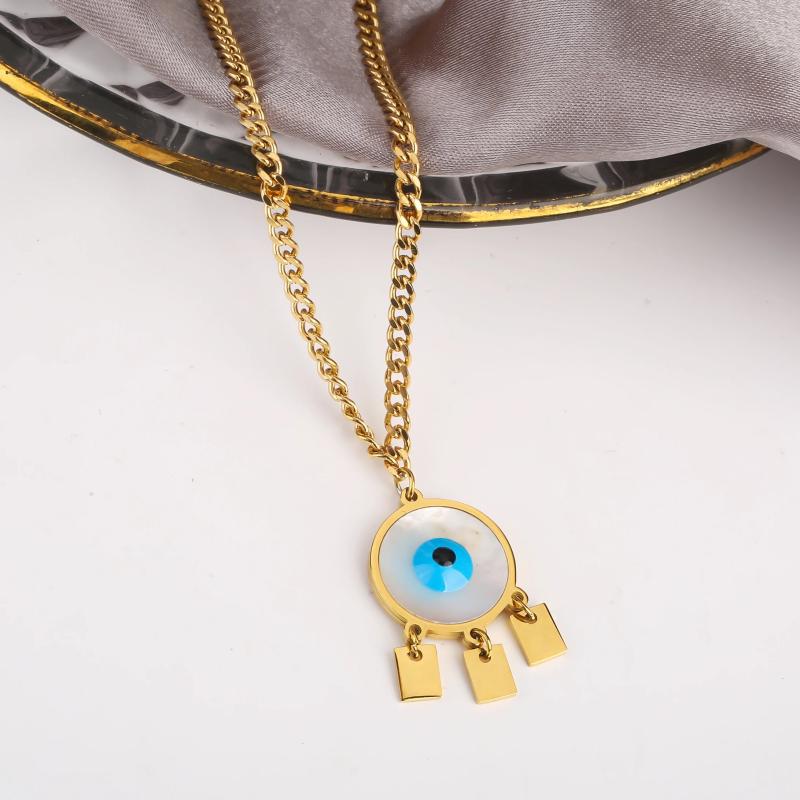 Personalized Shell Devil'S Eye Pendant Necklace