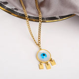 Personalized Shell Devil'S Eye Pendant Necklace