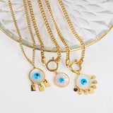 Personalized Shell Devil'S Eye Pendant Necklace