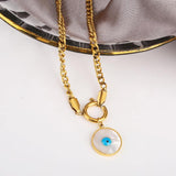 Personalized Shell Devil'S Eye Pendant Necklace