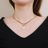 Personalized Shell Devil'S Eye Pendant Necklace