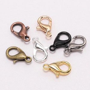100pcs Lobster Clasps for Bracelets Necklaces DIY Hooks Chain Closure