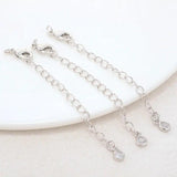 6PCS 14K Brass Zircon Drop Extender Chain Lobster Clasps Jewelry Accessories