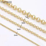 14K Plated Brass Round Link Chain DIY Jewelry Accessories Necklace Bracelet