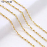 14K Plated Brass Round Link Chain DIY Jewelry Accessories Necklace Bracelet