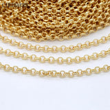 14K Plated Brass Round Link Chain DIY Jewelry Accessories Necklace Bracelet