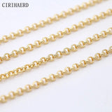 14K Plated Brass Round Link Chain DIY Jewelry Accessories Necklace Bracelet