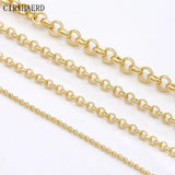 14K Plated Brass Round Link Chain DIY Jewelry Accessories Necklace Bracelet