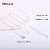 46.5cm Real Plated Chain for Necklace Making DIY Jewelry 1.3mm