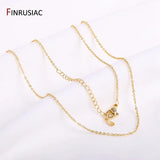 46.5cm Real Plated Chain for Necklace Making DIY Jewelry 1.3mm