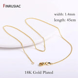 18K Plated Metal Necklace Chains 3 Types Brass 0.8mm/1.3mm/1.4mm