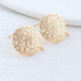 6PCS 15*17MM 14K Plated Brass Stud Earrings DIY Jewelry Making Finding