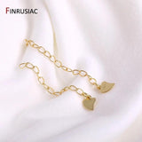 18K Plated Heart Extension Chain Brass Metal Bracelet Tail Extended Chains