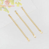 10PCS 62MM 24K Brass Extended Chain High DIY Jewelry Making Findings