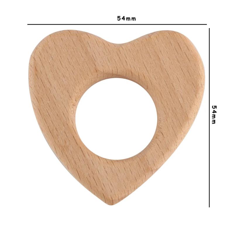 Baby Beech Cartoon Animal Wooden Ring for DIY Pacifier Chain