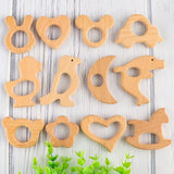 Baby Beech Cartoon Animal Wooden Ring for DIY Pacifier Chain