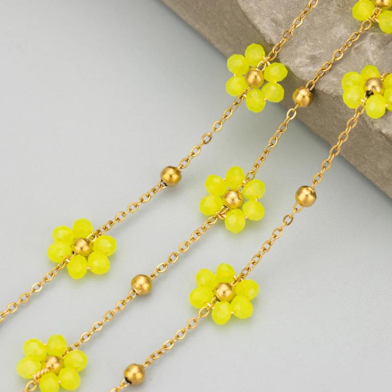 C350 Natural Beads Chain Stainless Steel Nickel Free 1m/lot