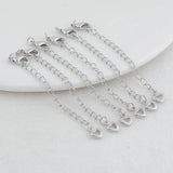 6PCS 14K Brass Heart Extender Chain with Lobster Clasps DIY Jewelry