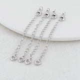 6PCS 14K Brass Heart Extender Chain with Lobster Clasps DIY Jewelry