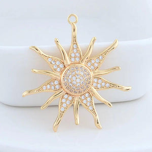 14K Brass Sun Charms Pendants Jewelry Making Supplies