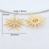 14K Brass Sun Charms Pendants Jewelry Making Supplies