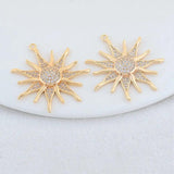 14K Brass Sun Charms Pendants Jewelry Making Supplies