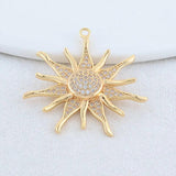 14K Brass Sun Charms Pendants Jewelry Making Supplies