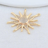 14K Brass Sun Charms Pendants Jewelry Making Supplies