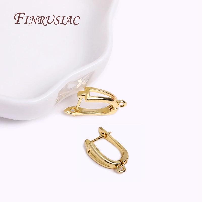 18K Plated Brass Earring Hook Clasps DIY Earrings Findings