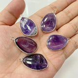 Natural Amethyst Quartz Lapis Pendant DIY Necklace Gift