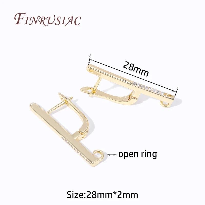18K Plated Zircon Earwires Earring Hooks For DIY Earring Accessory
