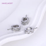 18K Plated Pearl Component for Necklace Making with Zircon Inlay