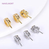 18K Plated Pearl Component for Necklace Making with Zircon Inlay