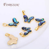 18K Real Plated Abalone Shell Butterfly Charms Pendant