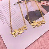 Custom Name Necklace Cuban Chain Personalized Nameplate Choker Pendant